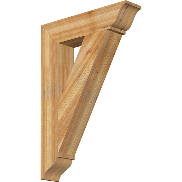 Ekena Millwork Traditional Traditional Rough Sawn Bracket, Western Red Cedar, 6"W x 28"D x 40"H BKT06X28X40TRA01RWR - main